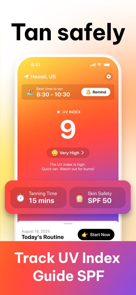 SunRay Tanning Routine app screenshot 1
